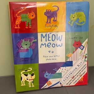 Colorful Cat Scrapbook Kit Hard cover 12x10 pin style so you can continue to add
